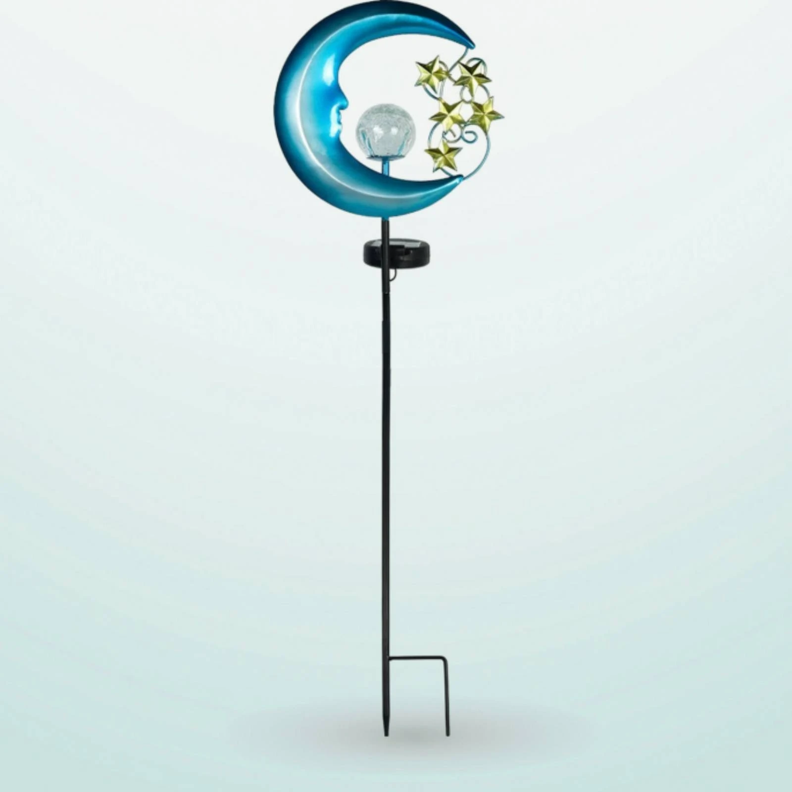 Celestial Garden Stake Light LED Garden Light with Crescent Moon Yard Ornament Weather Resistant No Wiring for Homeowners