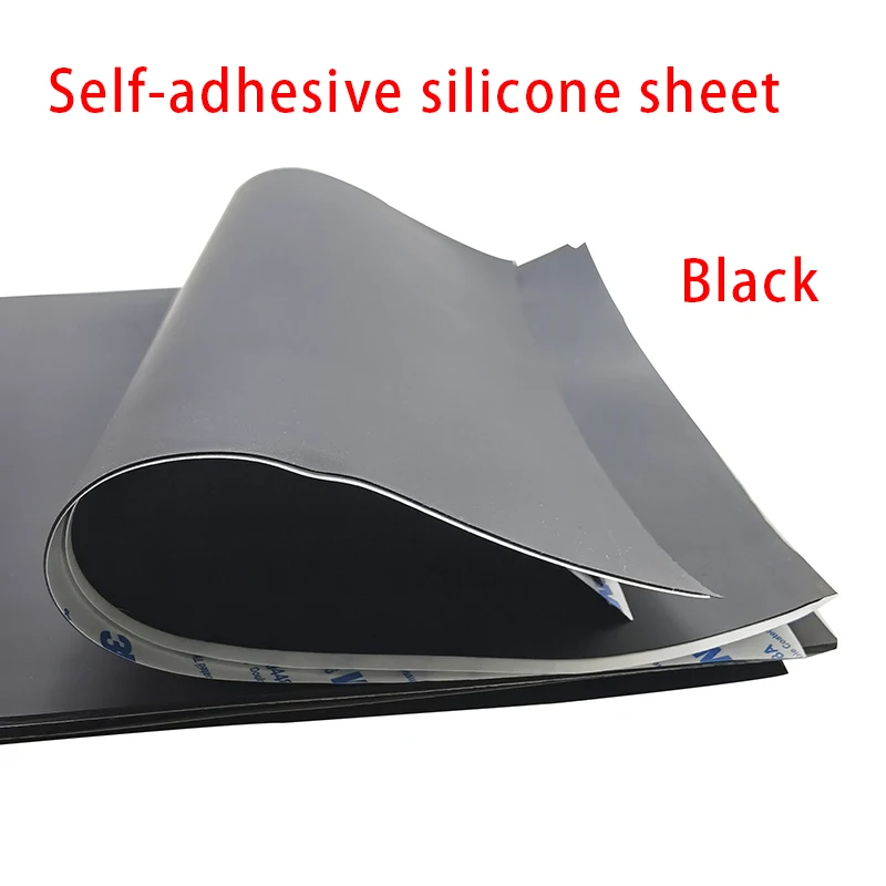 

1PCS Black/White Silicone Rubber Sheet Self Adhesive High Temp Mat silicone sheets 300x300x0.5/1/1.5/2/3/4mm
