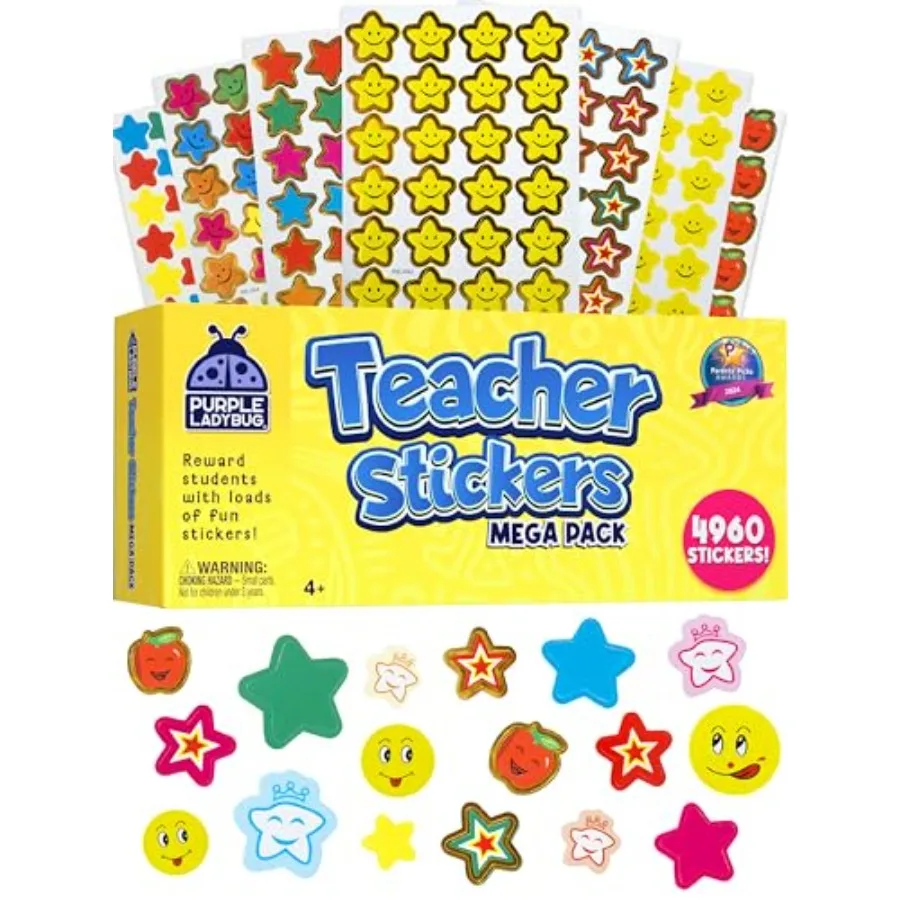 4960 Adesivi ricompensa per forniture in classe MustHaves per insegnanti per grafici ricompensa in classe Adesivi a forma di stella Ideale per il ritorno a