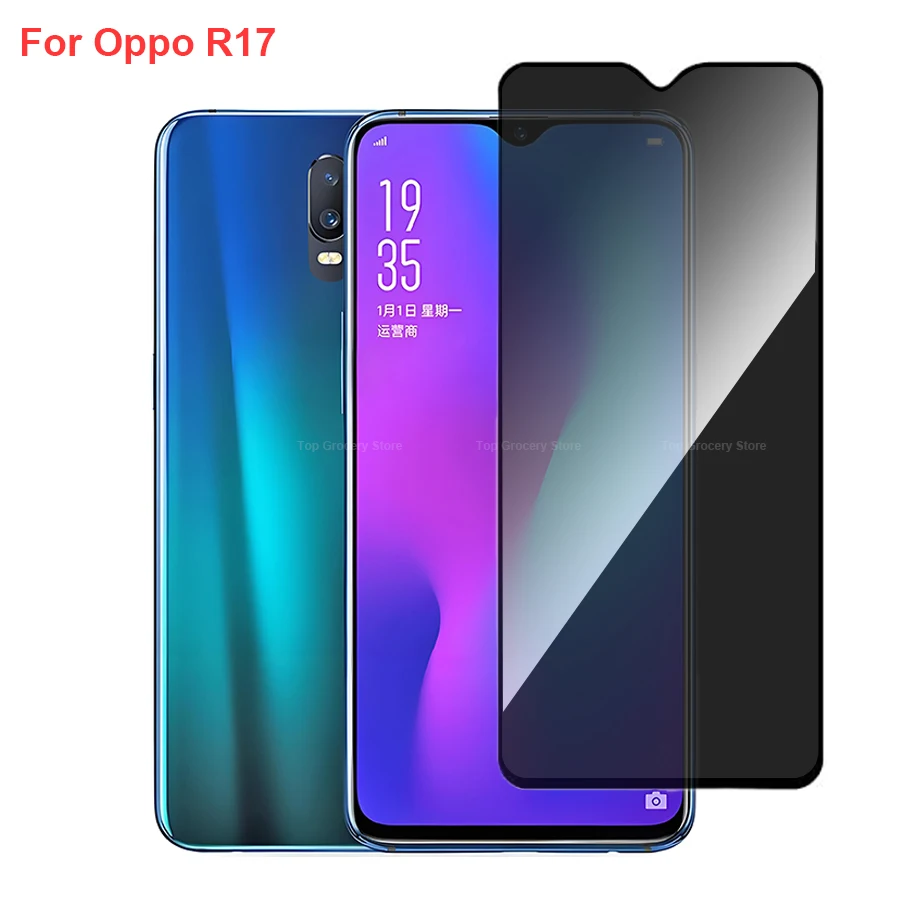 

For Oppo R17 Anti Spy Privacy Tempered Glass Screen Protector Compatible For R17 Oppo Full Cover Screen Phone Film
