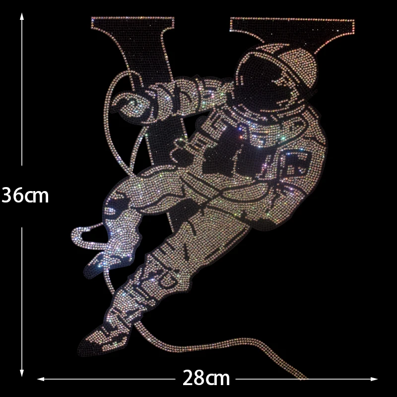 

High-quality rhinestone astronaut pattern ironed on sweater coat clothing accessories fashionable large patches
