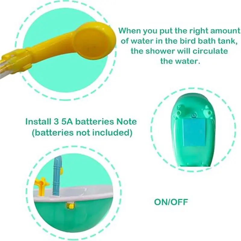 NEW HOT In Stock-Cute Durable Bird Bath Fountain With Shower, Parrot Automatic Bathtub For Small To Medium Sized Parrots, Cockat