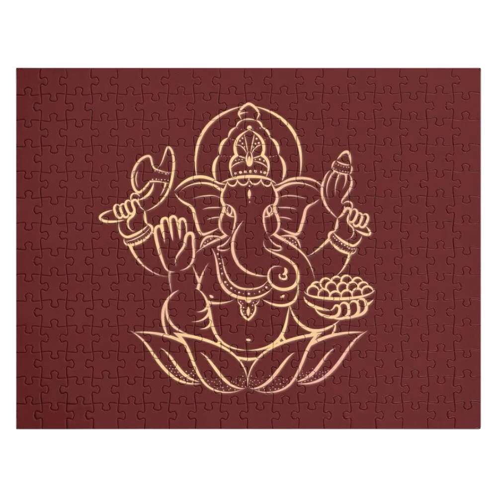 

Пазл с изображением Господа Ганеша, персонализированные подарки, подарок для ребенка, деревянные пазлы с индивидуальным именем для взрослых