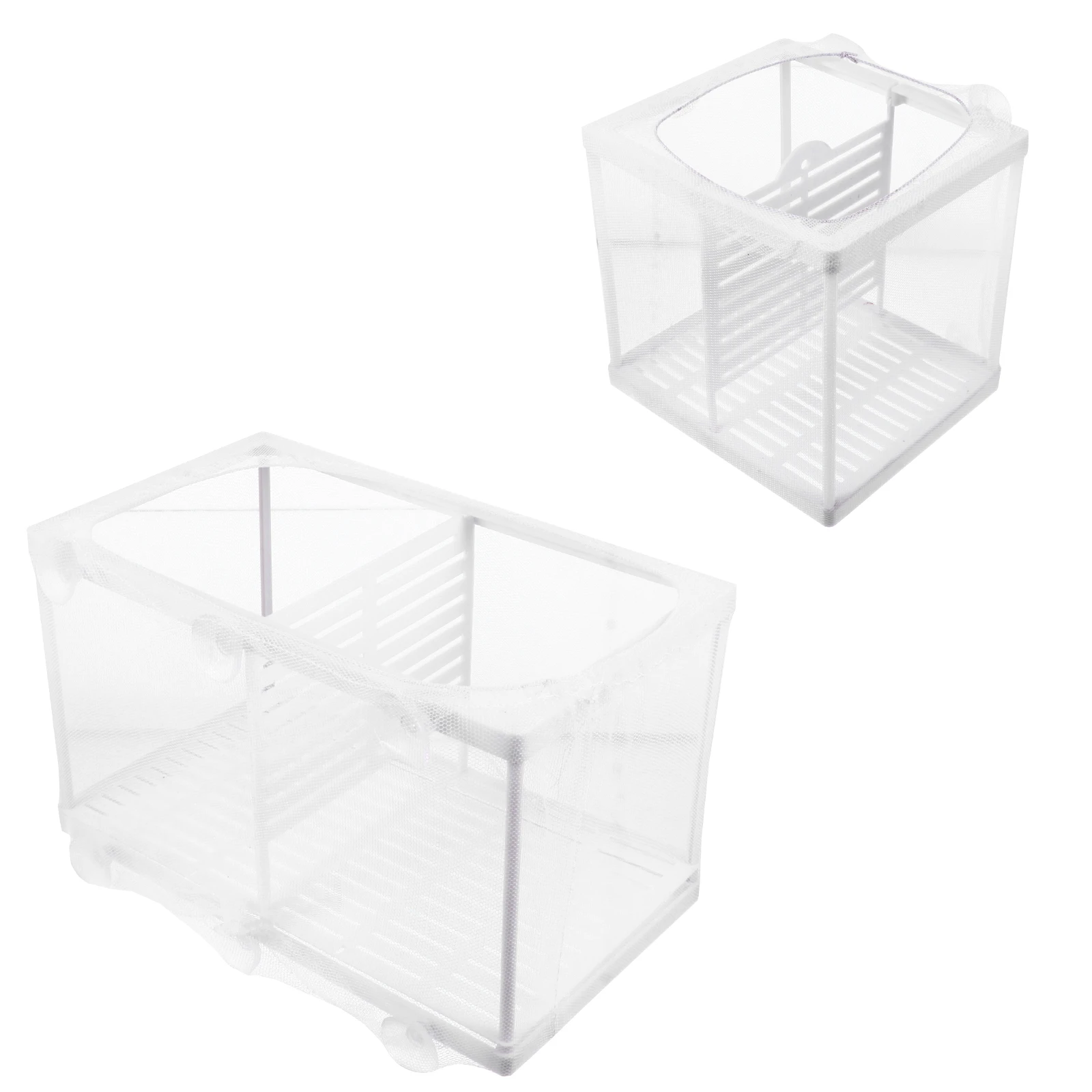 

2Pcs Fish Hatchery Guppy Fry Separator Fish Breeder Separation Net Aquarium Tank Plastic Durable Easy Install Quality