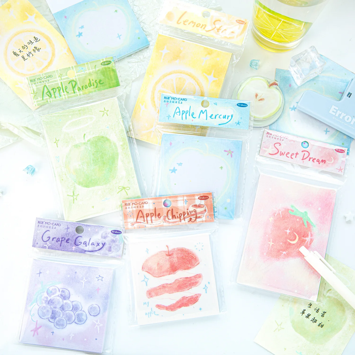 

80 шт./упак., милая мультяшная красочная книга для заметок, фруктовая серия «Планета», узор, простая бумага для заметок с посланием, студенческие канцелярские принадлежности