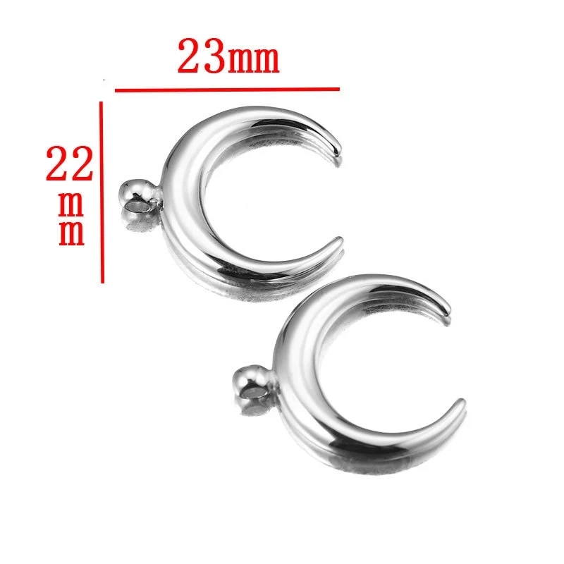 Stainless Steel Half Moon Crescent Necklace For Women Metal OX Horn Choker Collier Lune Corne Demi Lune