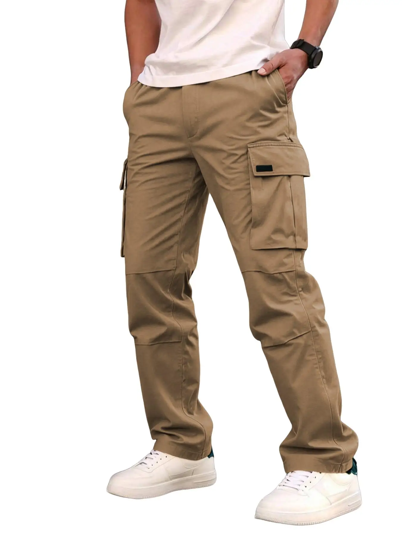 Men's Casual Workwear Pants Wrinkled Design Loose Fit Lightweight Sportswear Straight Leg Comfortable Daily Wear