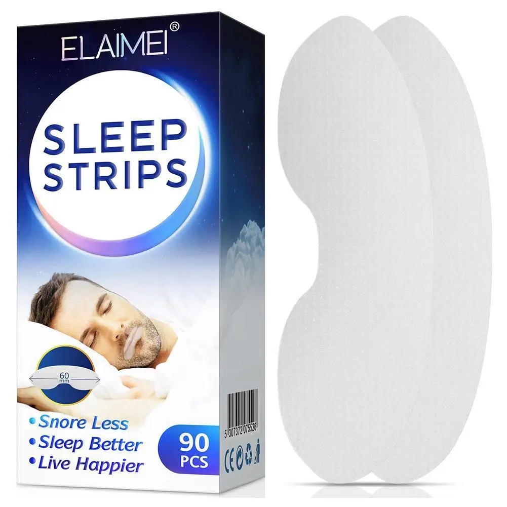 Lip-Shaped Anti-ronco Patch, Sleep Stop Ronco Adesivo, Fita Boca Fechada, Correção de Dormir, Melhor Respiração Nariz, 90pcs