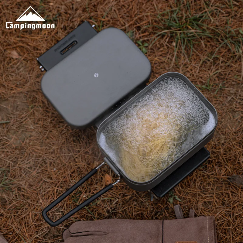 

CAMPINGMOON H2013 Large Capacity Hardened Aluminum Lunch Box for Camping and Picnicking Portable Vintage Aluminum Food Container