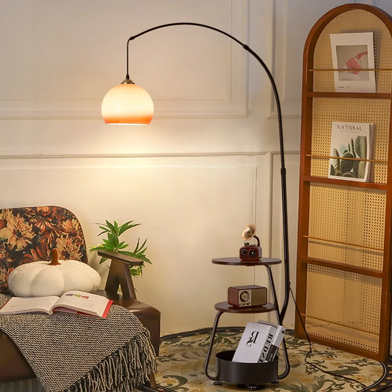 

Vintage Wooden Floor Lamp Elegant Living Room Reading Light Home Decor
