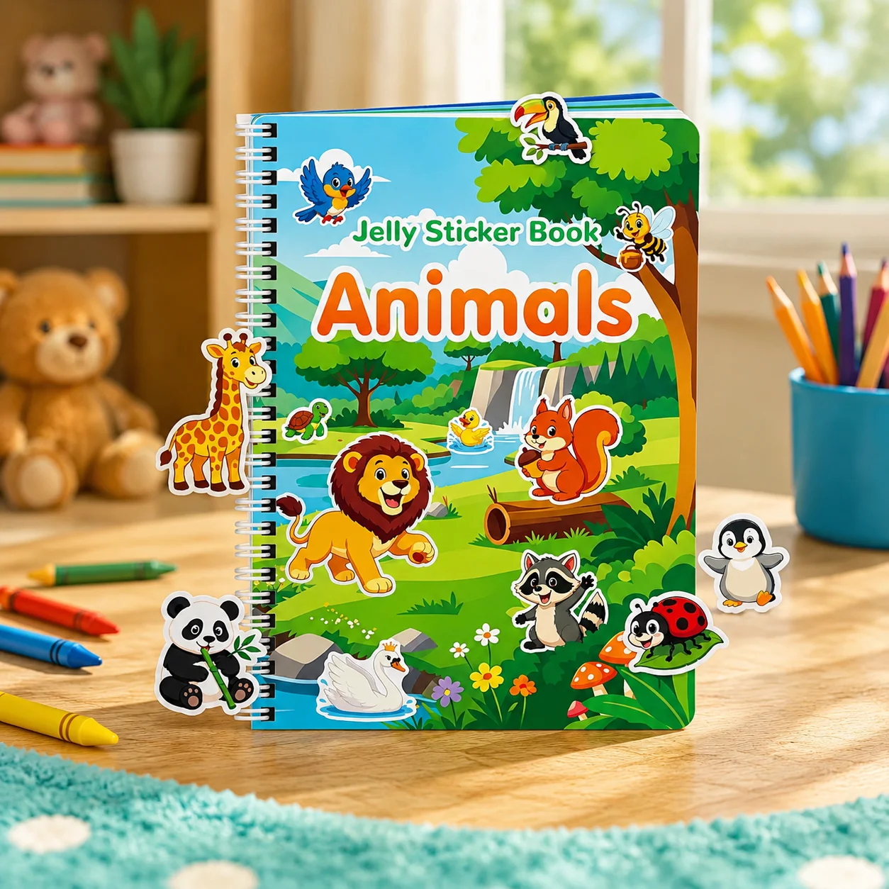 Sticker Books Washable Educational Sensory Toy for Toddlers Kindergarten Kids Reusable Jelly Silicone Learning Activity Book