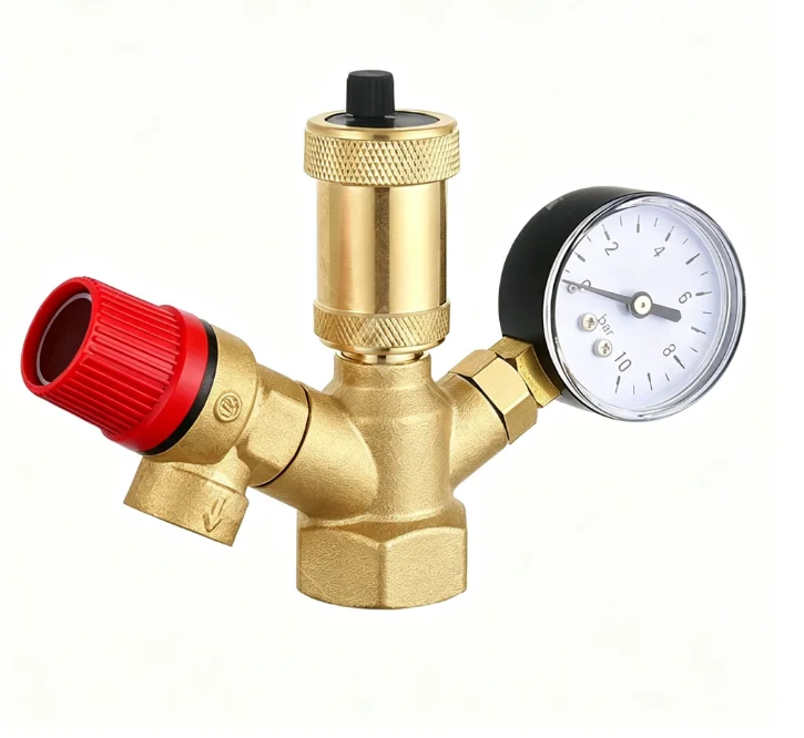 Brass Pneumatic Pressure Relief Valve For Air Energy Boiler Heating System Venting Tool Easy Installation