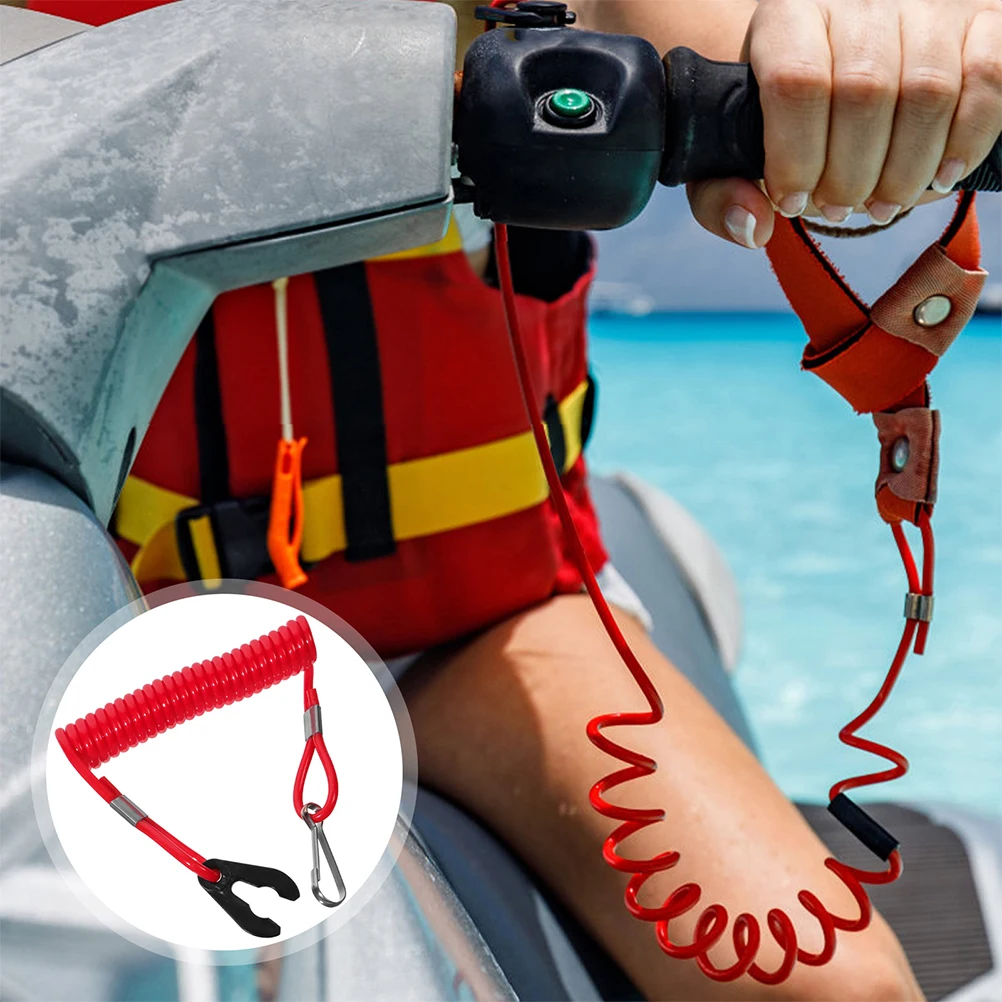 

3pcs Red Shut Off Lanyard for Engine Safety Cord High Strength Durable Boat Emergency Cord For Boat Emergency Marine Use