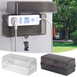 Anti-theft Plug Box Waterproof Plastic Cable Management Box Weatherproof Protect Outlet Power Strip Storage Box Outdoor