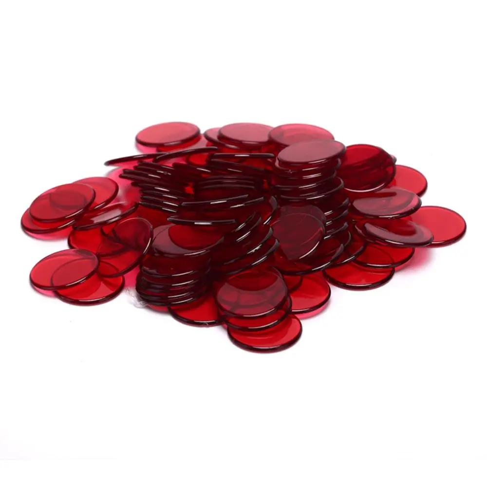 100Pcs New Plastic Round Counting Chips Colorful Lightweight Game Tokens Transparent Teaching Counters Classroom Supplies