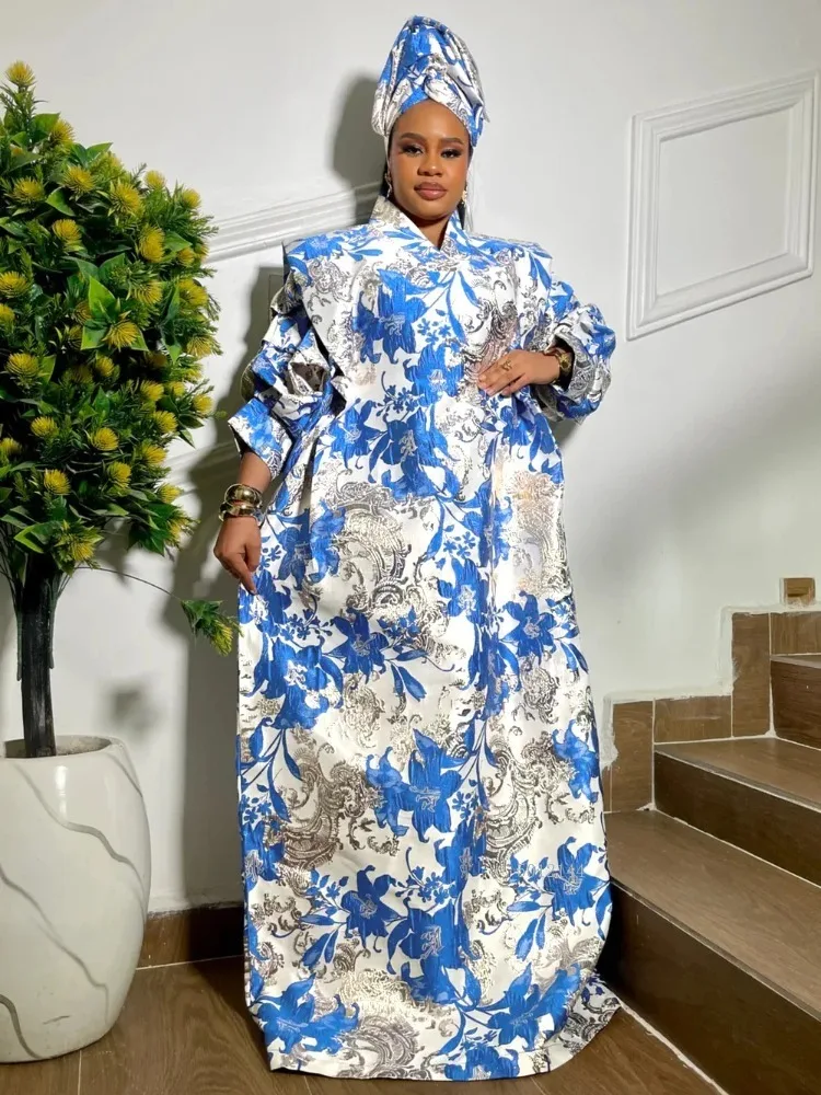 

2026 Traditional African Clothing Wedding Party Prom Dresses For Women Loose Boubou Dubai Hijab Abayas Long Sleeve Kaftans Robe