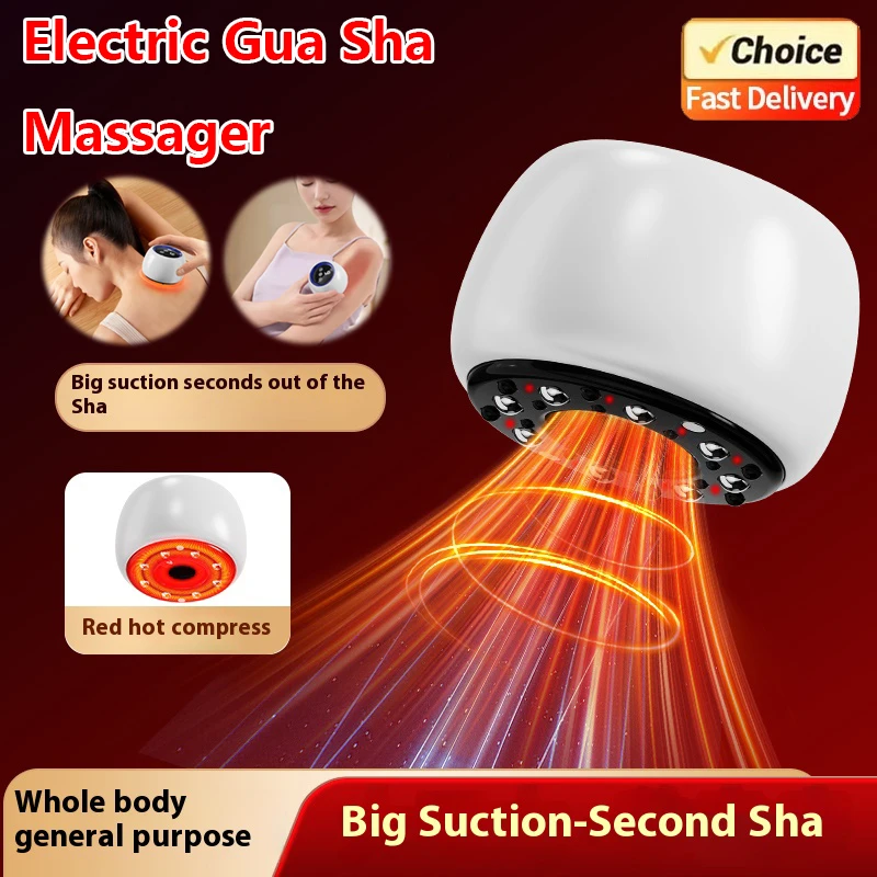 

Electronic Scraping Massager Vacuum Cupping Machine with Red Light Therapy Hot Compress Body Meridian Therapy Dampness Relief