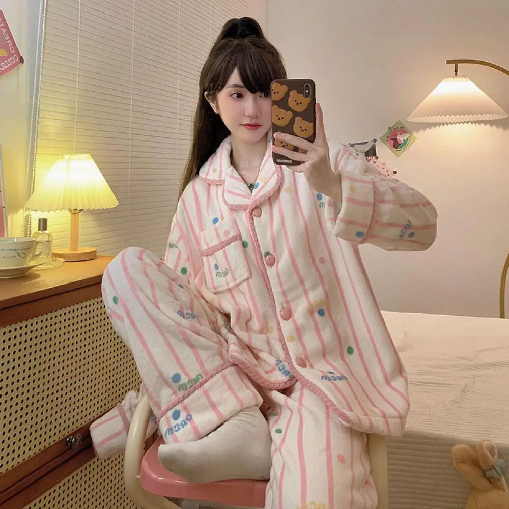 

Комплект верхней одежды, осенне-зимние коралловые бархатные пижамы, красочные предметы интерьера, модная домашняя одежда, новая милая теплая сексуальная пижама для девочек