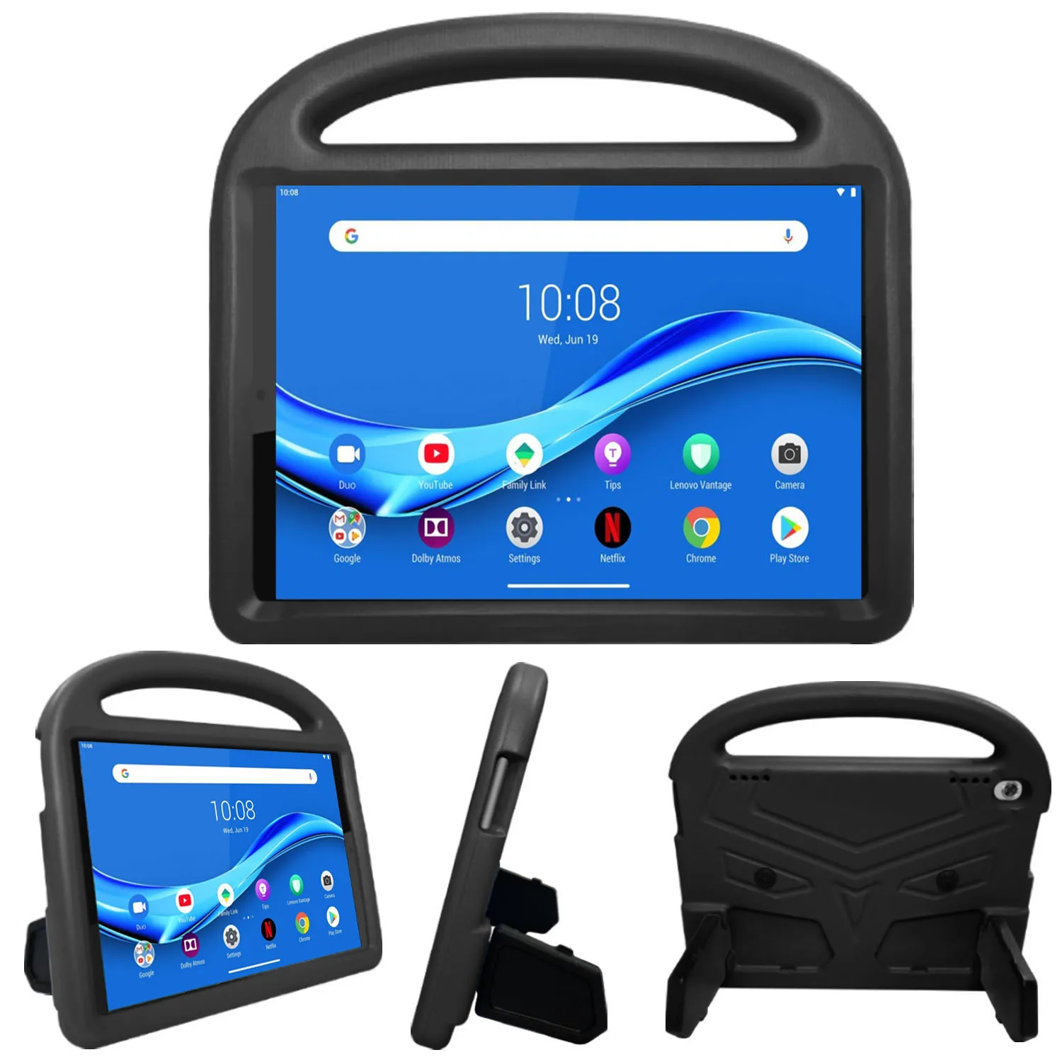 

Sparrow Style Shockproof Kickstand EVA Protective Case for Lenovo Tab M10 Plus - Black