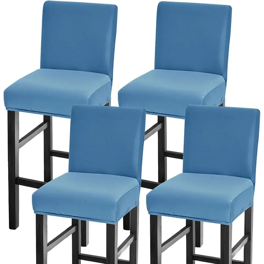 

Set of 4 Waterproof Bar Stool Seat Covers, Stretchy Covers for Counter Height Chairs, Suitable for Pub or Kitchen Dining Room, B