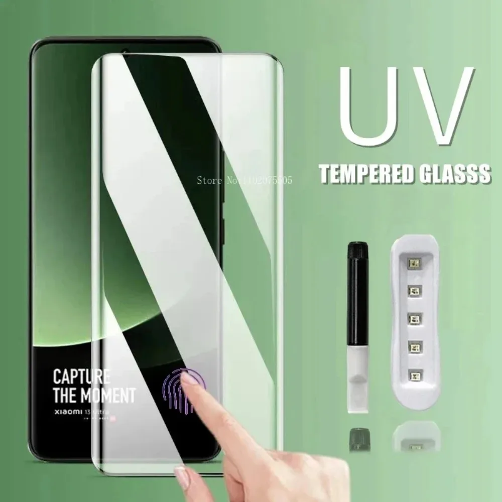 

UV Tempered Glass For Samsung Galaxy S20 S22 S23 S24 Ultra S21 Note 8 9 10 Pro 20 S10 S8 S9 Plus UV Liquid Glue Screen Protector