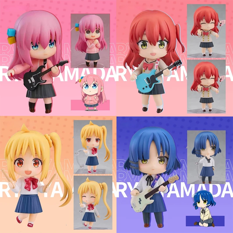 10CM Q-Version Bocchi The Rock! Lonely Rock Ko Gelenk-Actionfigur, trendiges Spielzeug, Kawaii-Modellbausatz, süßes Desktop-Ornament, Geschenk