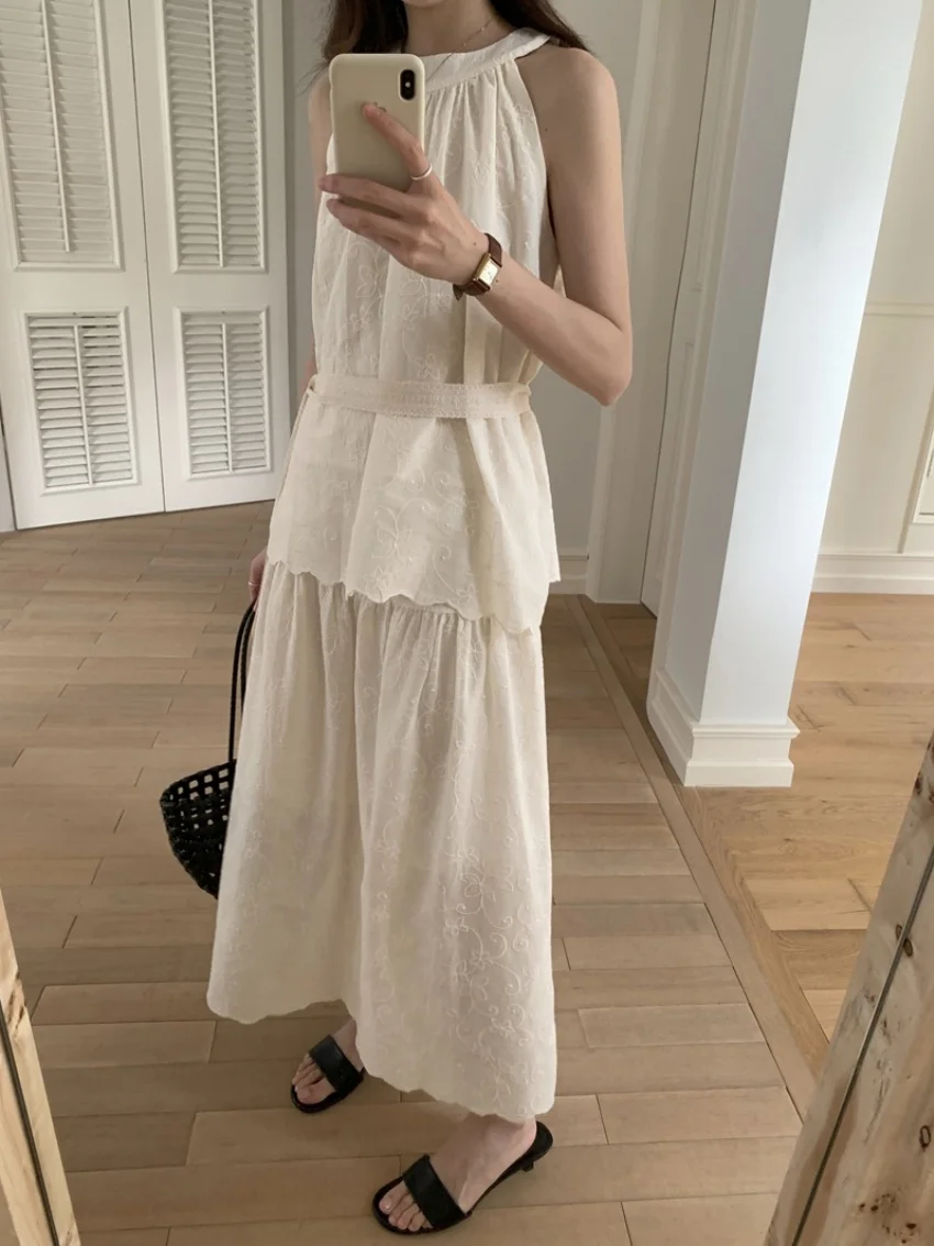 

Alien Kitty Sweet Girls Halter Blouses Elegant Women Holiday A-Line Skirt Summer Daily 2025 Office Lady Streetwear Casual New