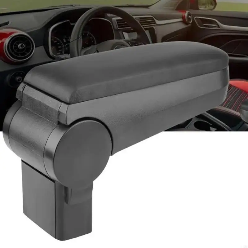 D5BE Covered Storage Armrest with Lid & Compartments for Golf 4 MK4 Vehicle Interior Organization, with Plastic Body