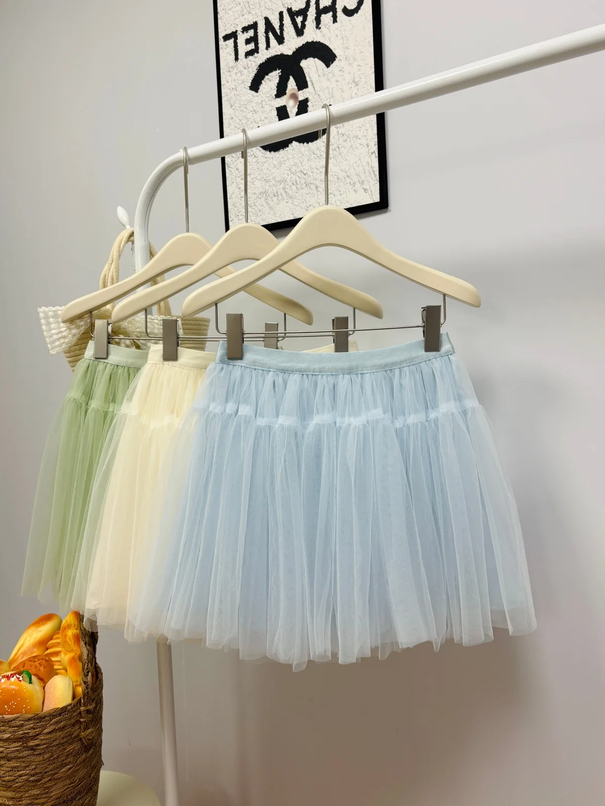 

Женская летняя пышная тюлевая юбка-миди в конфетных цветах, с высокой талией, однотонная, А-силуэт