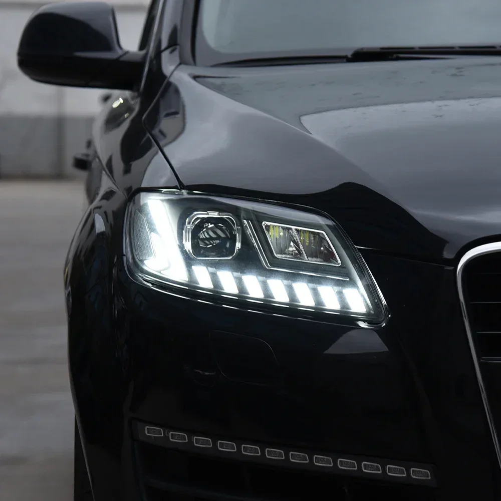 

Комплект передних фар для Audi Q7 2006-2015, светодиодные фары с проекционными линзами, аксессуары для модернизации, установка Plug and Play.