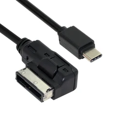 Xiwai Chenyang USB-C USB 3.1 Type C Media in AMI MDI สายอะแดปเตอร์ชาร์จสำหรับรถยนต์ VW Audi 2014 A4 A6 Q7 Q5 & สำหรับ Chromebook