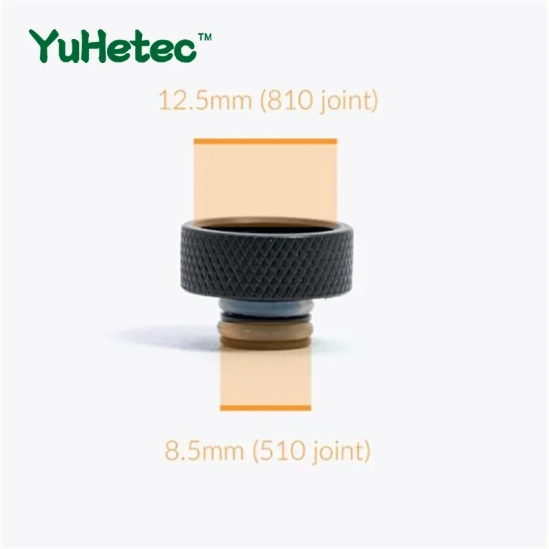 1 PC 510 ถึง 810 เคล็ดลับหยดสแตนเลสอะแดปเตอร์ปากเป่าความร้อน-ป้องกันถังอุปกรณ์เสริมเงินสีดําสีเหลือง Rainbow