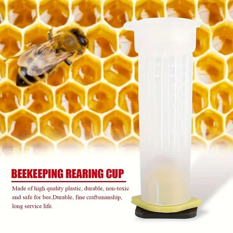 59Pcs Queen Cell Anti‑Bite Protector Cover With Queen Cups Multifunctional Plastic Queen Cage Beekeeping Supplies