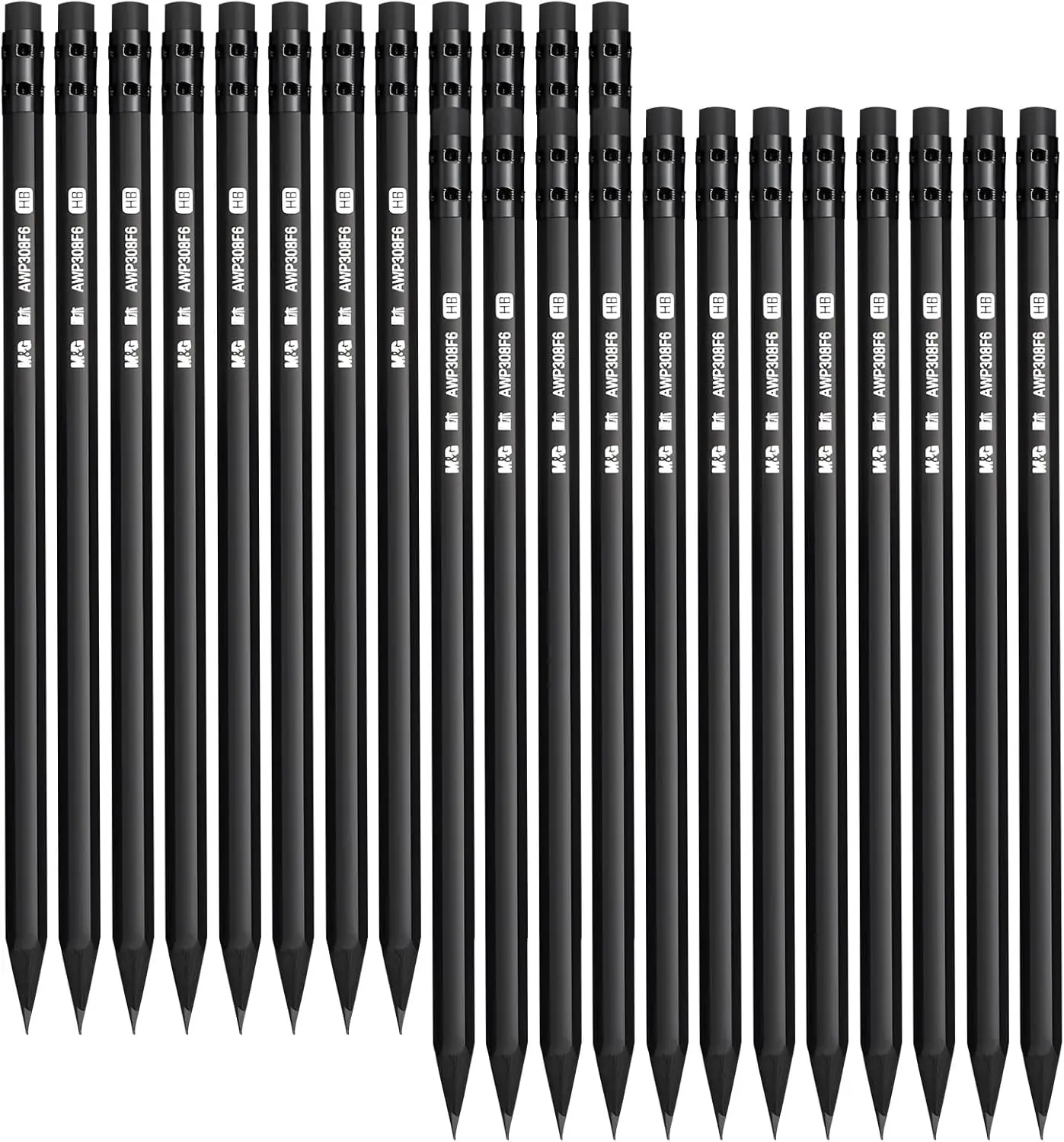 

24 Pack Pre-Sharpened HB Pencils with Erasers, Bulk for School & Office