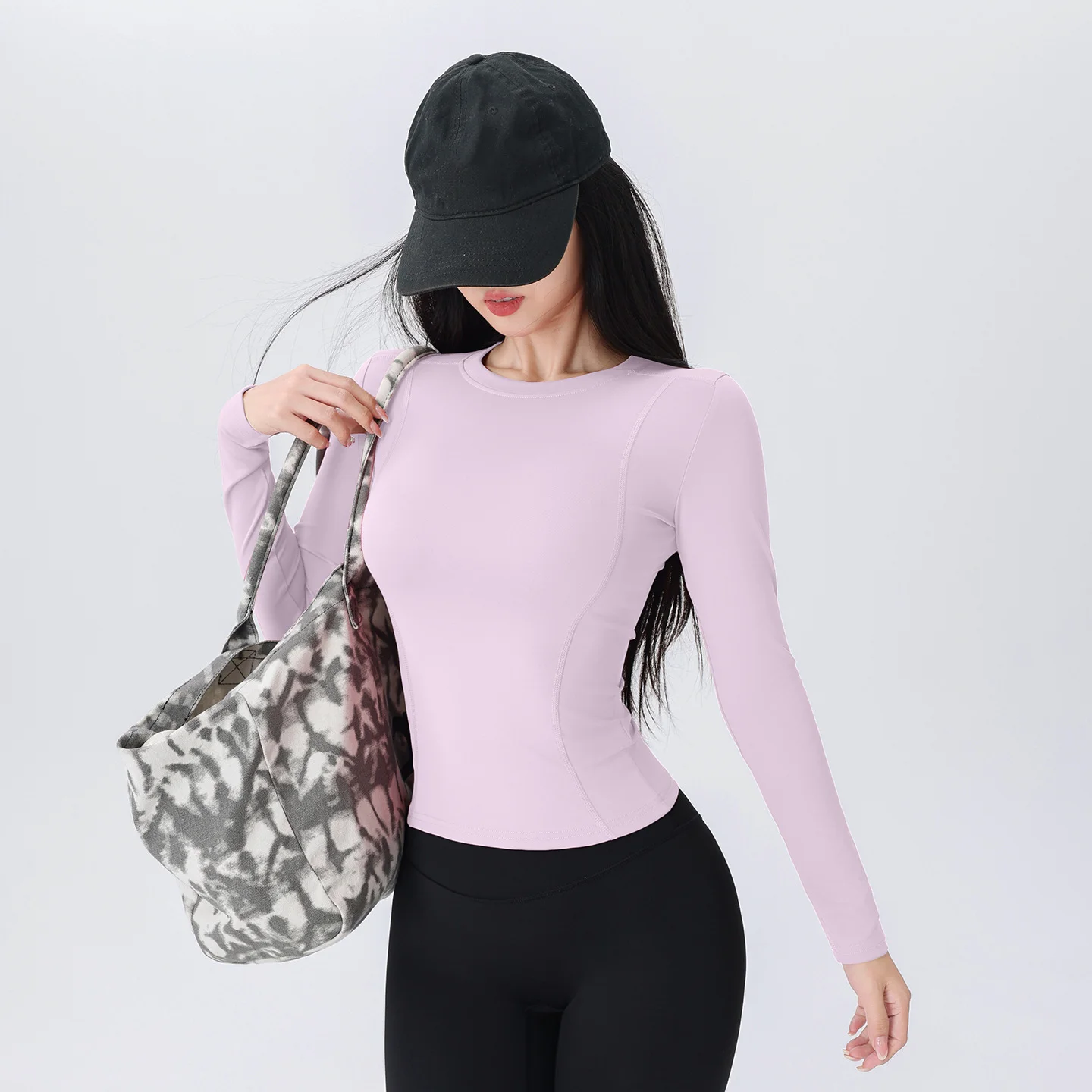 Fitness Sports Top, Running Speed Dry Long Sleeved Women's Slim Fit, Breathable and Elastic Pilates Yoga Training Suit