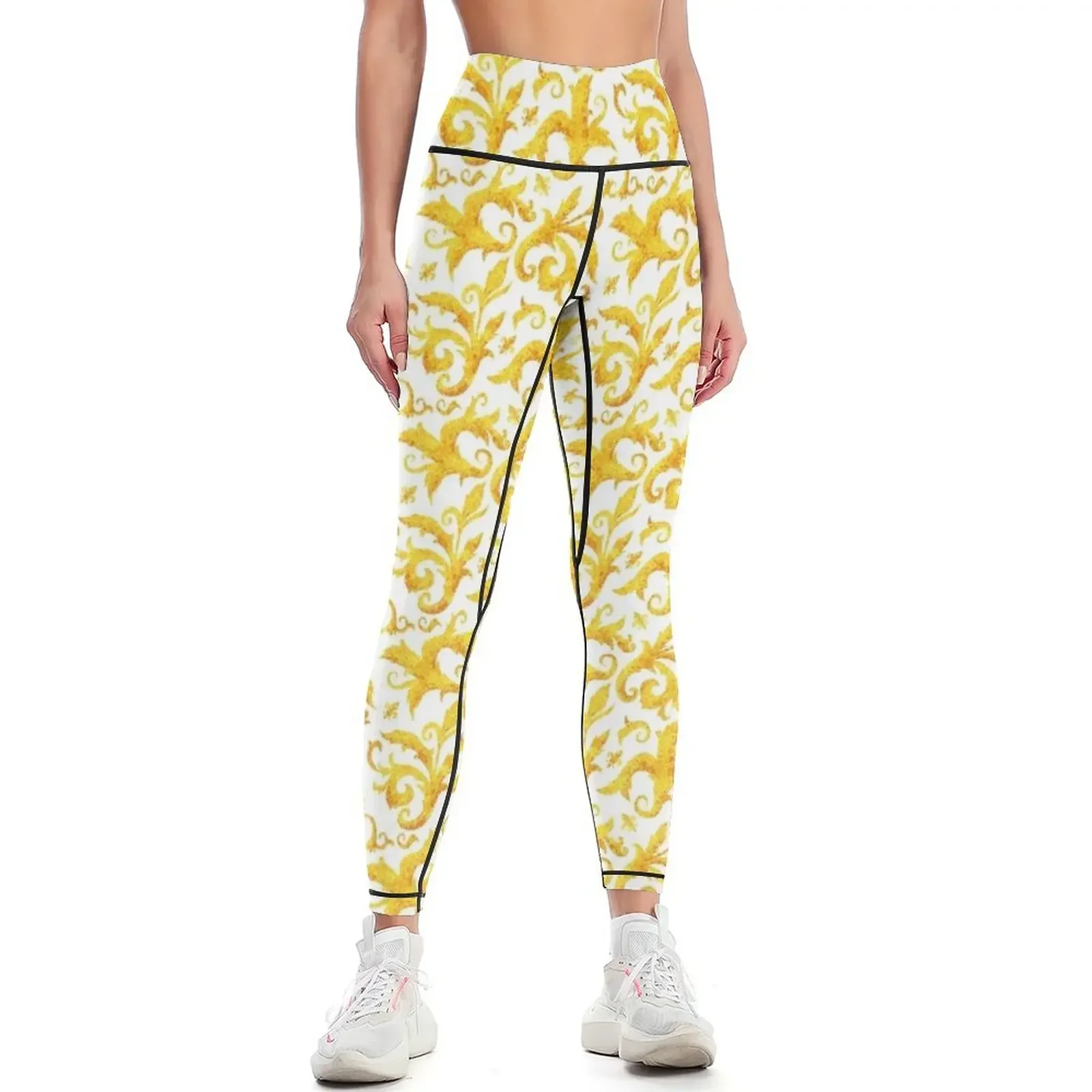 

rococo ornament Leggings Women's high waist Women's push up sporty woman gym gym sportswear woman Womens Leggings