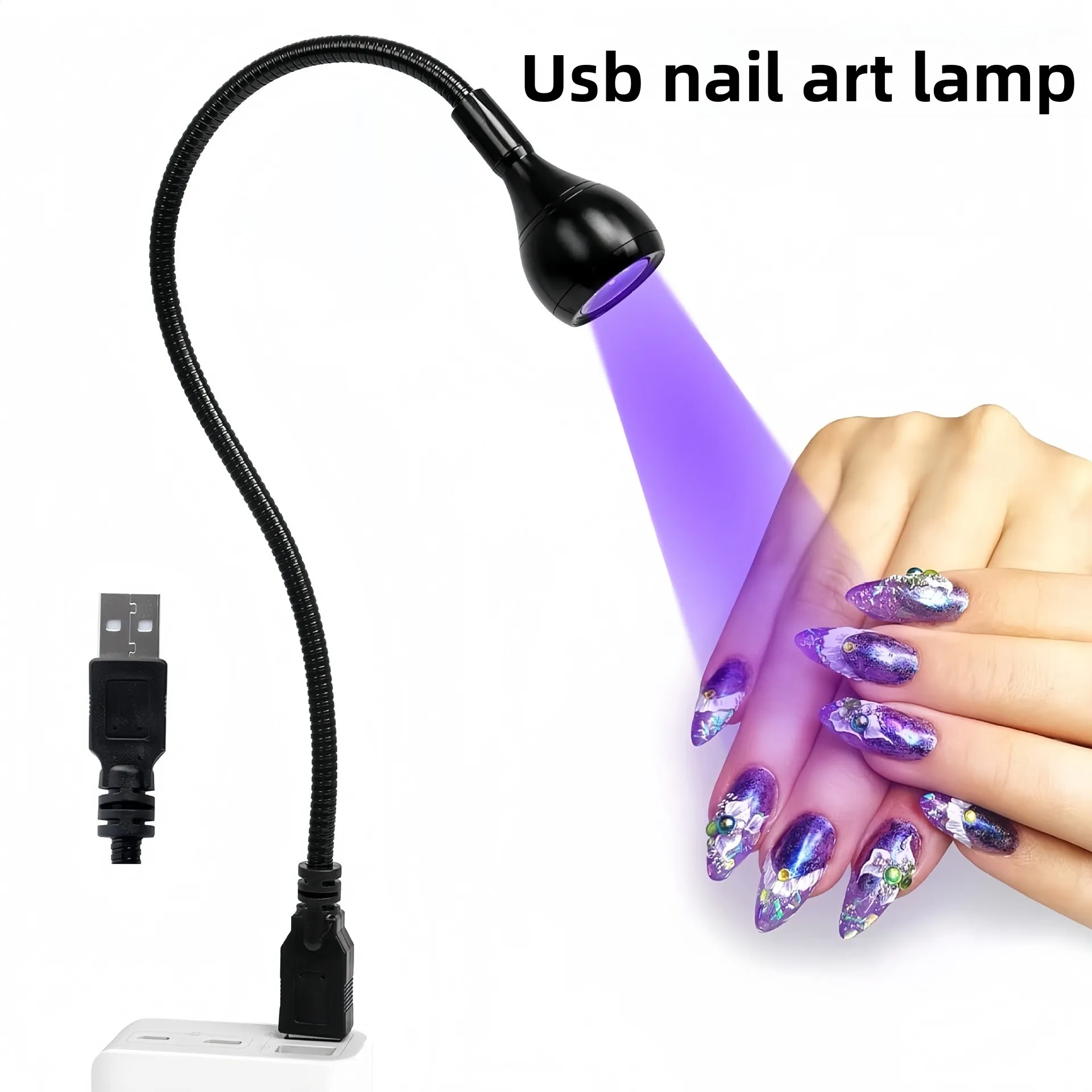 หลอดไฟยูวีแอลอีดีสำหรับอบเล็บ 360 องศา แบบหนีบติดโต๊ะ ขนาดเล็ก พกพาสะดวก ใช้พอร์ตยูเอสบี เครื่องอบเล็บสำหรับทำเล็บมือ อุปกรณ์ร้านทำเล็บ