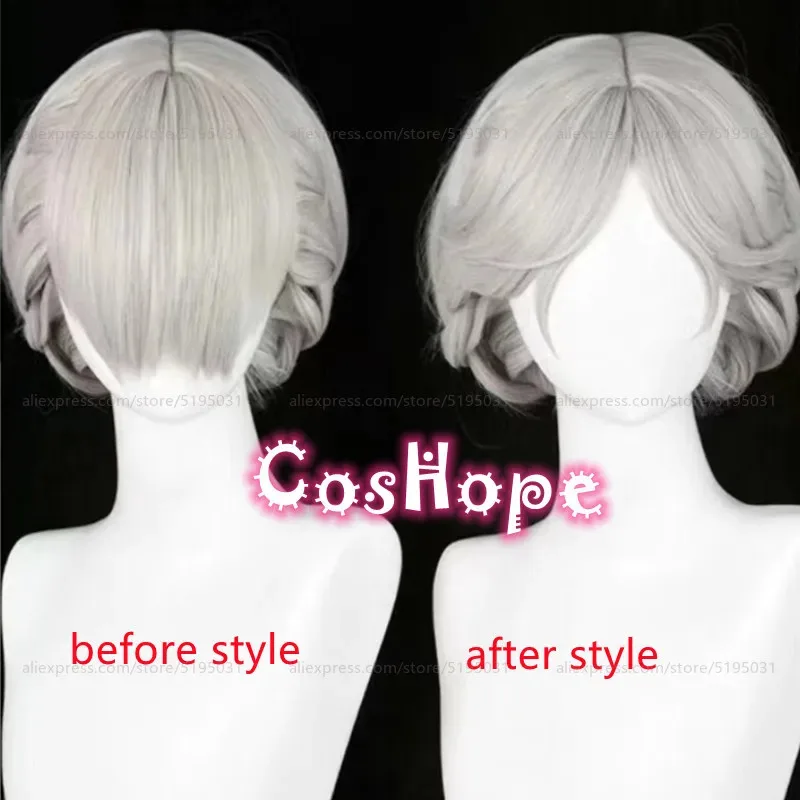 الدموي الملكة ماري شعر مستعار تأثيري 43 سنتيمتر شعر مستعار رمادي دافئ تأثيري أنيمي تأثيري الباروكات مقاومة للحرارة بيروكات صناعية #2