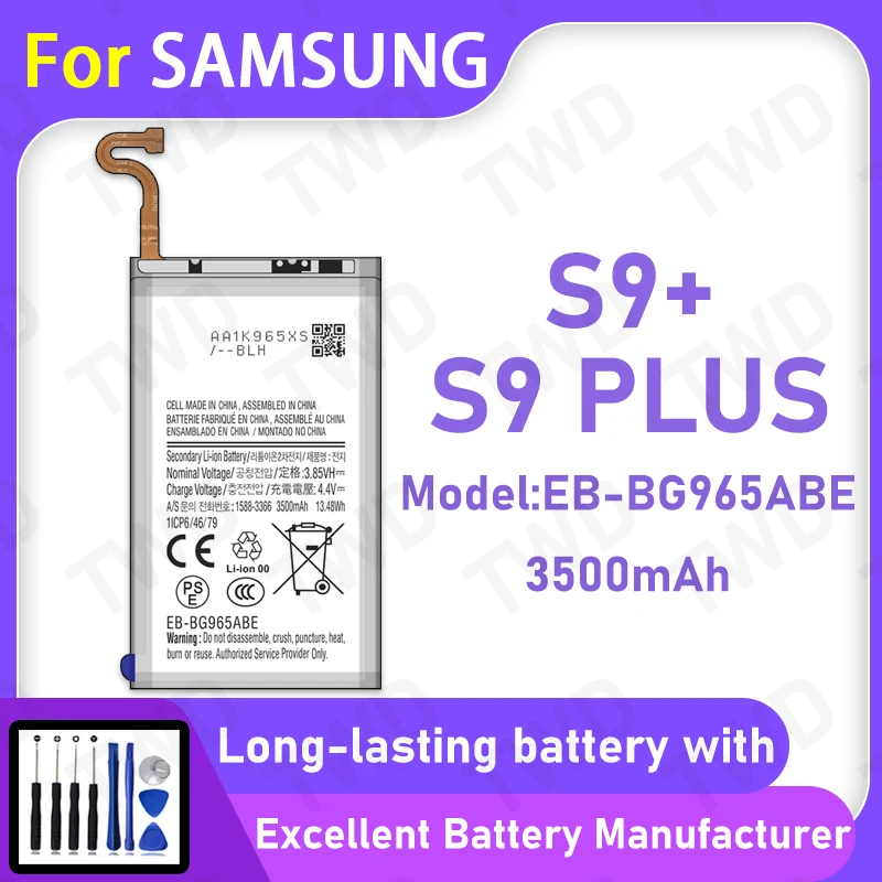 

100% New High Quanlity Battery EB-BG965ABE For Samsung Galaxy S9+/S9 PLUS Battery+ Free Tools