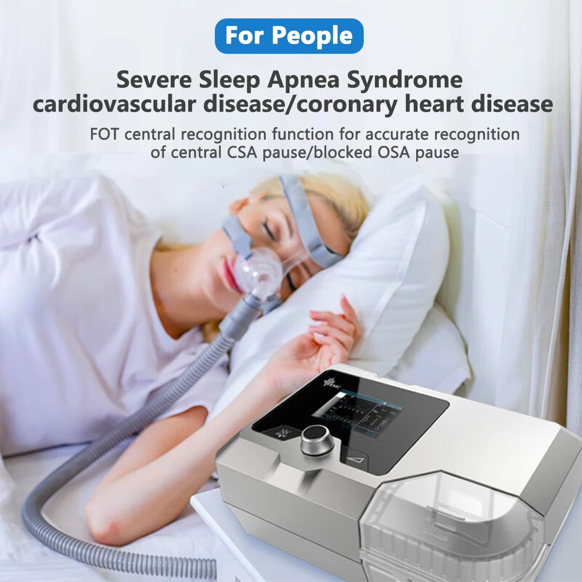 BMC Auto Bipap Bi-Level/CPAP Sleep Apnea Machine G2S B20A Treat Snoring Central Apnea Generate Data Reports with Full Face Mask