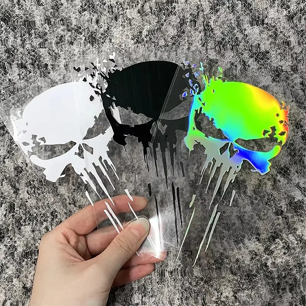 1pcs Car Motorcycle Sticker Skull Vinyl Reflective Sticker 15*10cm Car Sticker Decals Sticker Racing Side Body Fuel Tank Decals