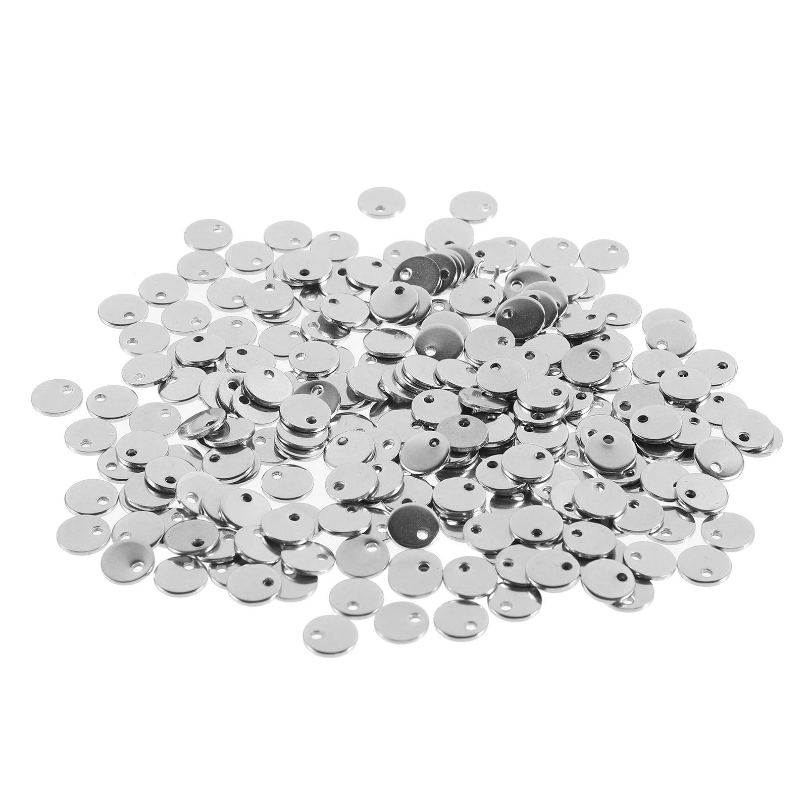 

200pcs Stainless Steel Pendants 0 8mmx6mm Necklace Bracelet DIY Jewelry Making Charms Tags Round Flat Beads Accessories