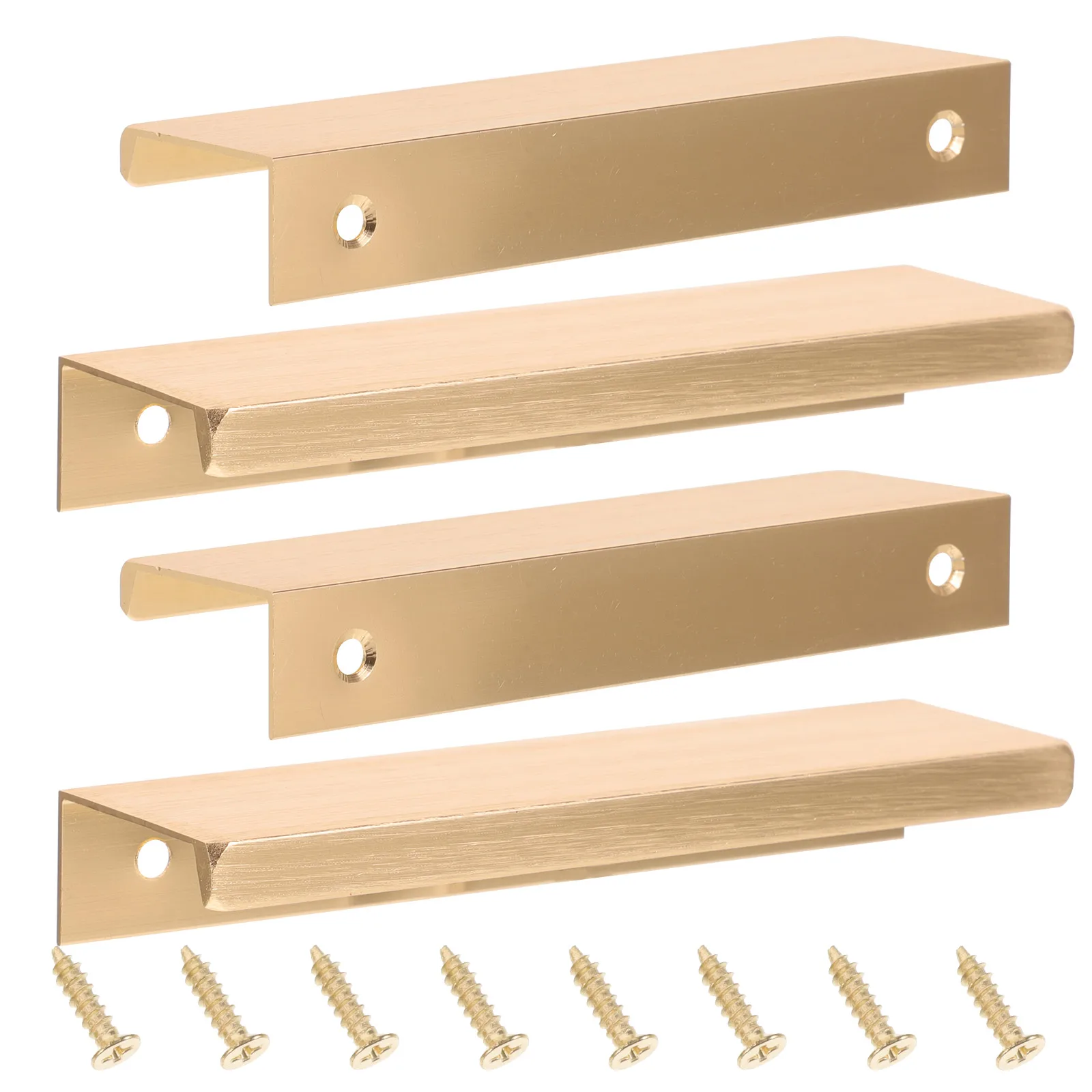 

4 Pcs Golden Handle Drawer Pull Furniture Door Hardware Cabinet Pulls Edge Concealed Handles Hidden