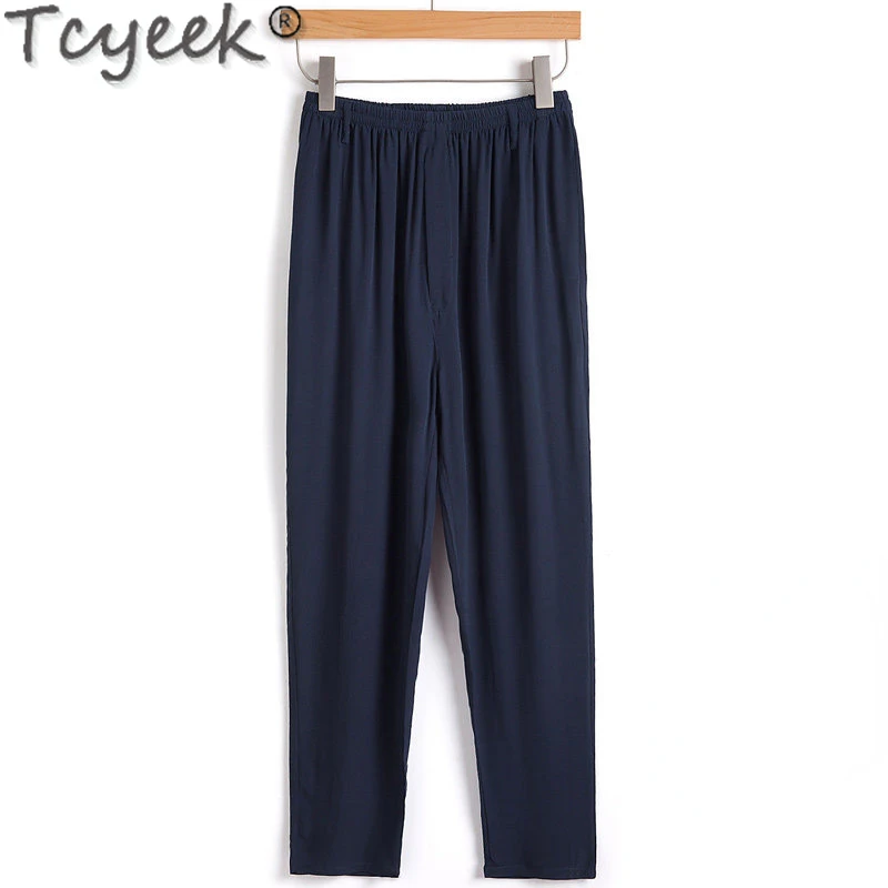 

Tcyeek 100% Mulberry Silk Pants Casual Pants Straight Trousers for Men Clothes Spring Summer Mens Pants Loose Fit 2024 Pantalon