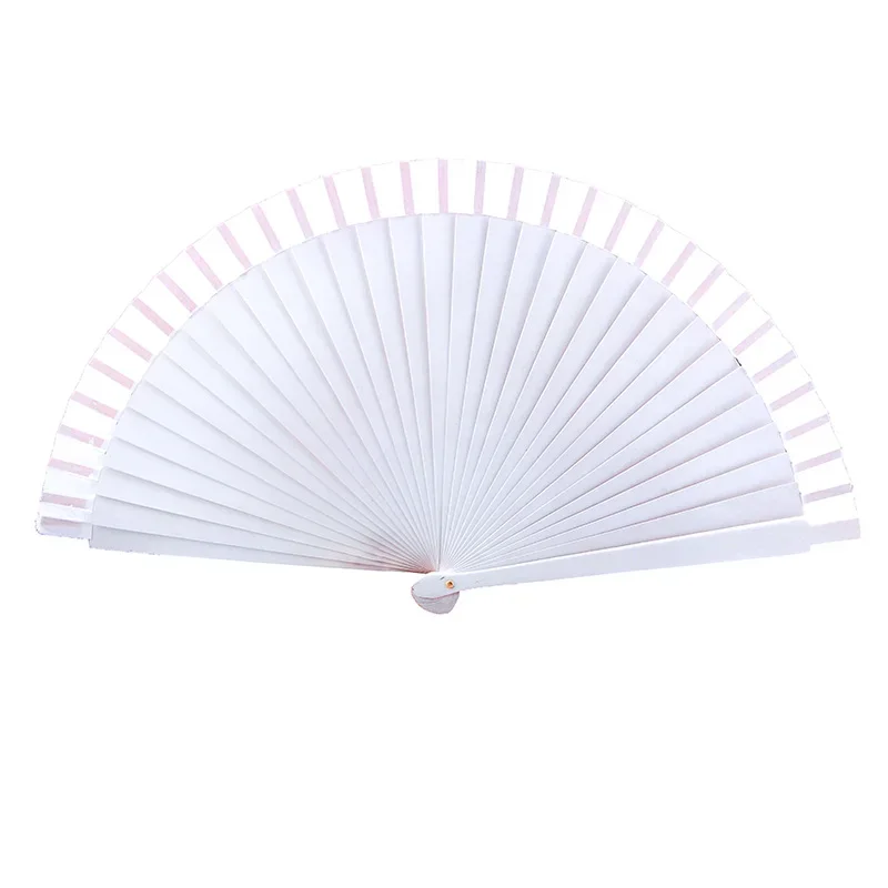 Wooden Folding Fan for Dance Performance, Old Fashioned Wedding Clothing Accessories, White, Spanish, 45