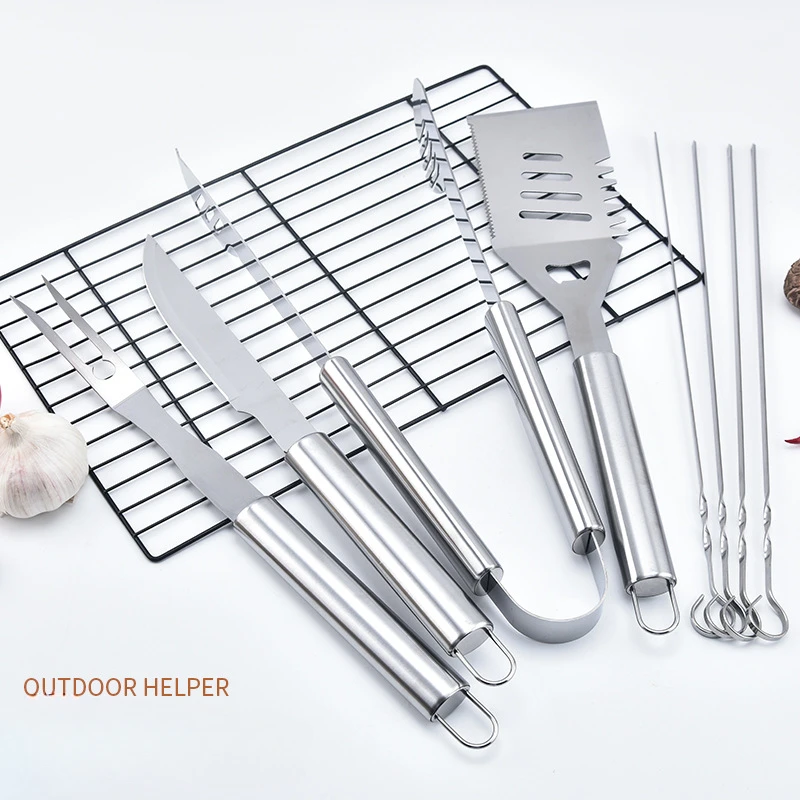 Outdoor Barbecue Tools Set Organizer Bag Combination of Bakeware Folder Fork Knife Set Barbecue Accessories for Camping Gril