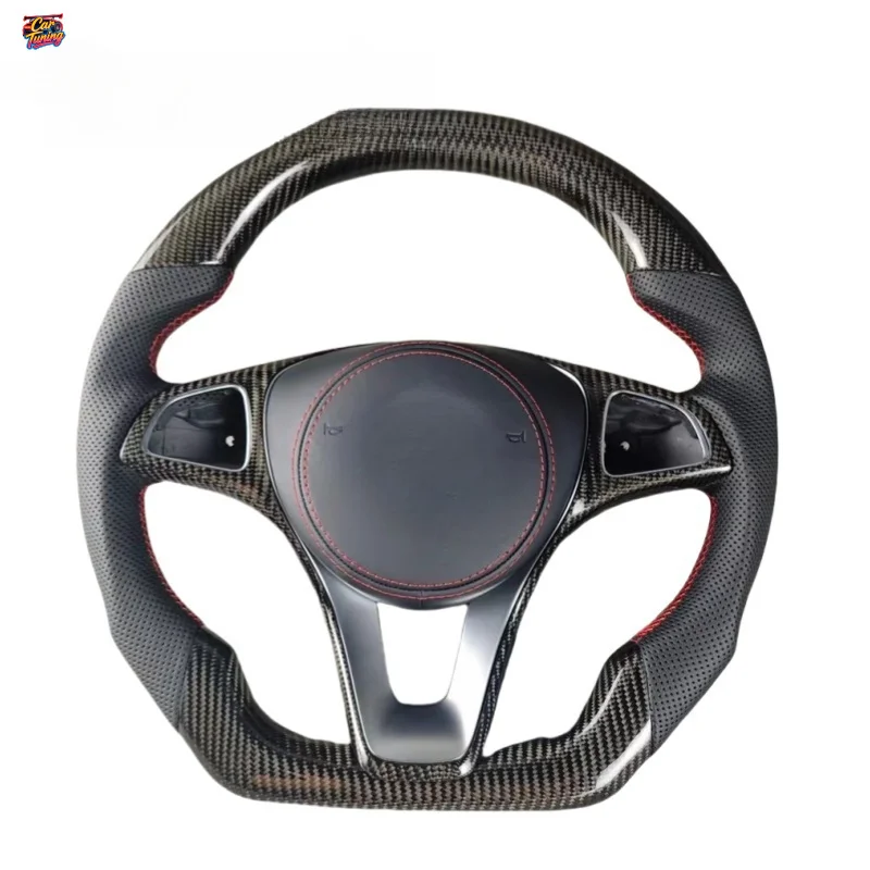 For Benz C180 C200l C260l E300 W205 Sports Flat Bottomed Carbon Fiber Steering Wheel Upgrade Without