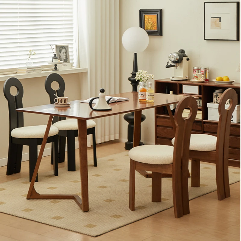 Solid wood dining chair light luxury Restaurant design backrest chair bedroom dressing table stool reading chair Home furniture