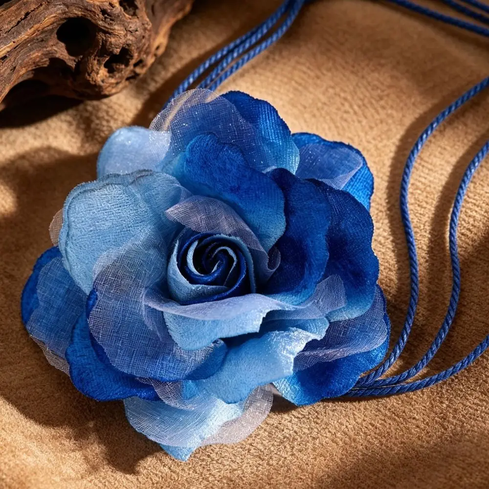Fashion Vintage Flower Waist Chain Ethnic Style Floral Bohemian Waistband Tie Rope Elegant Weave Rope Belt Dress Accessories