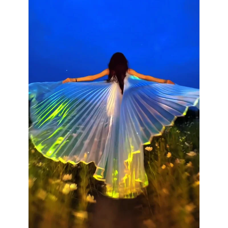 Colorful cape butterfly wing prop Dance Adult Semi-transparent Oriental birthday cape Belly Dancing performance atmosphere props